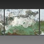 Large Triptych Giclee Print On Gallery Wrap..