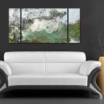 Large Triptych Giclee Print On Gallery Wrap..